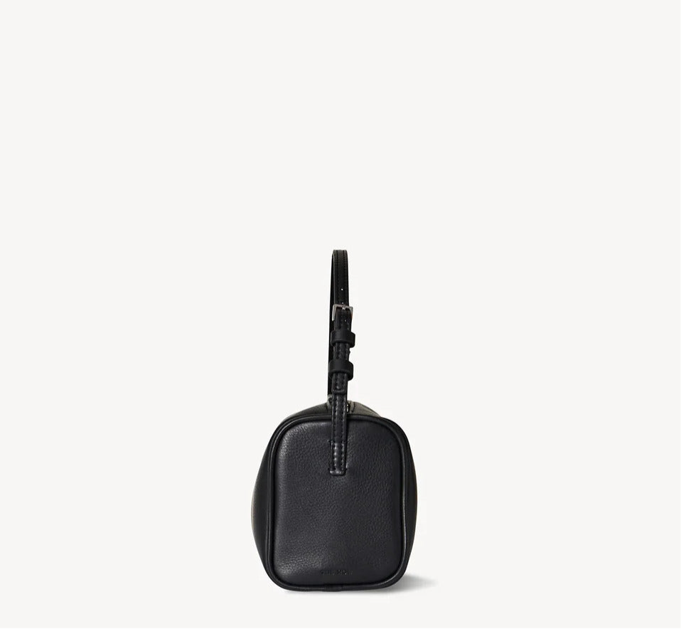 90s leather handbag- black purse side view