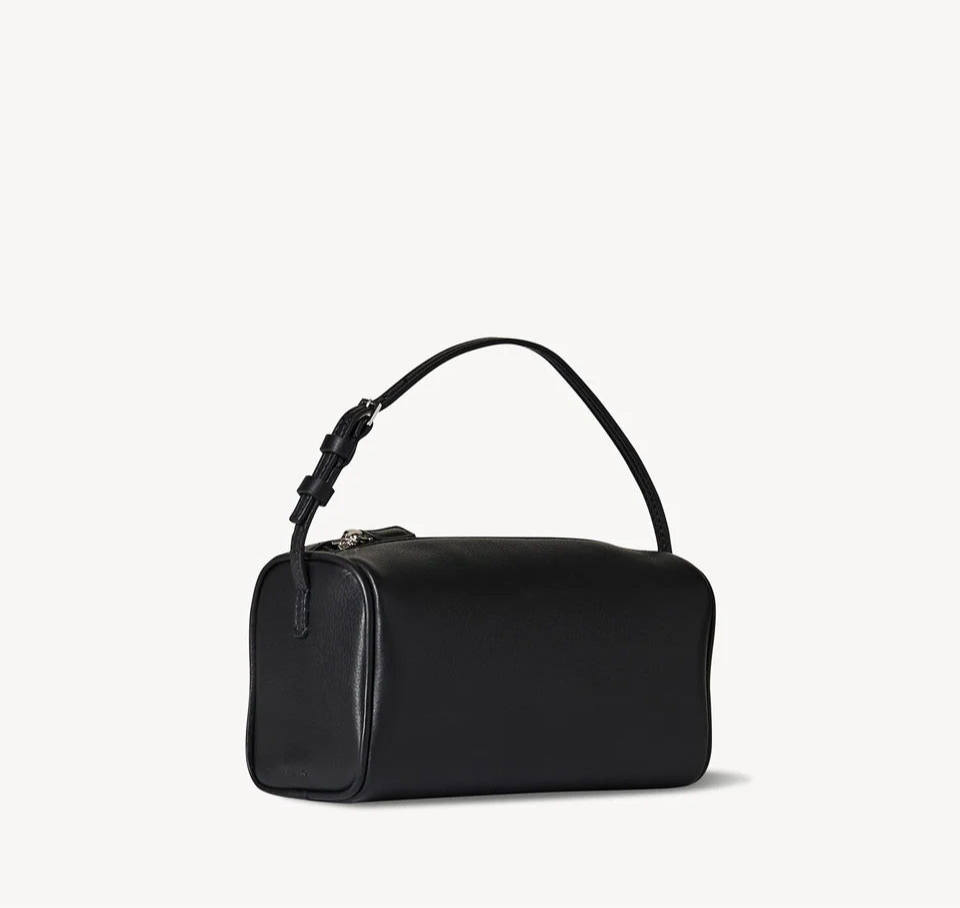 90s leather handbag- black purse side view