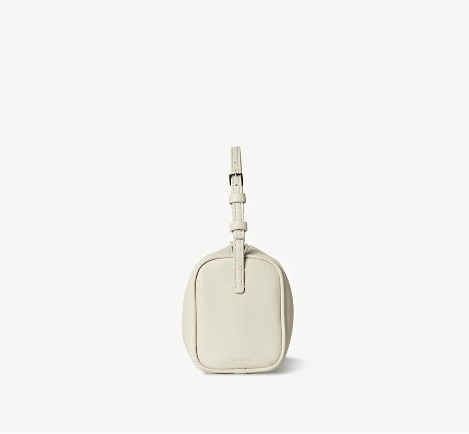90s leather handbag- white purse side view