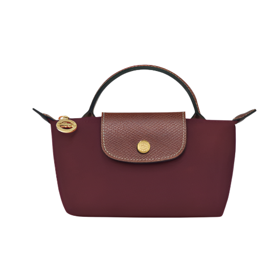 longchamp lepliage mini handbag- burgundy purse