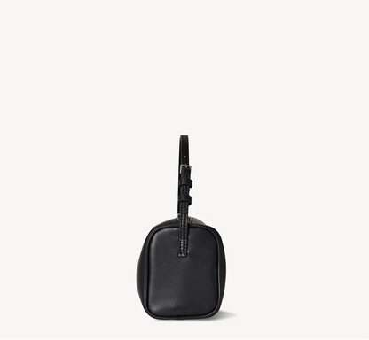 90s leather handbag- black purse side view