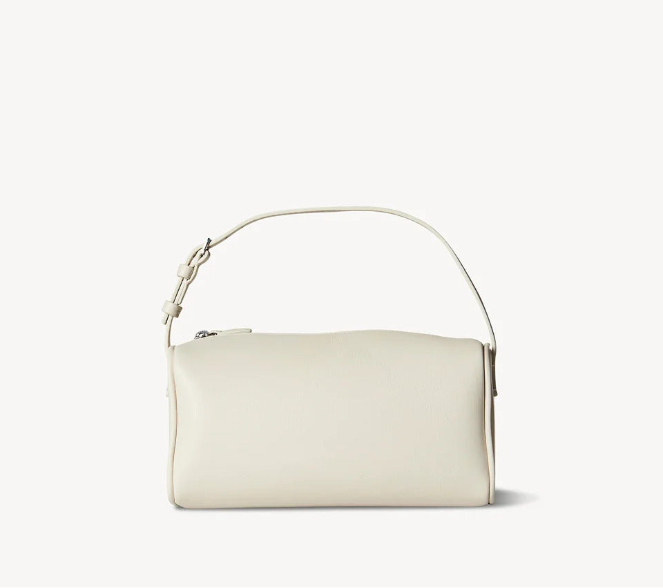 90s Leather handbag- white purse front view