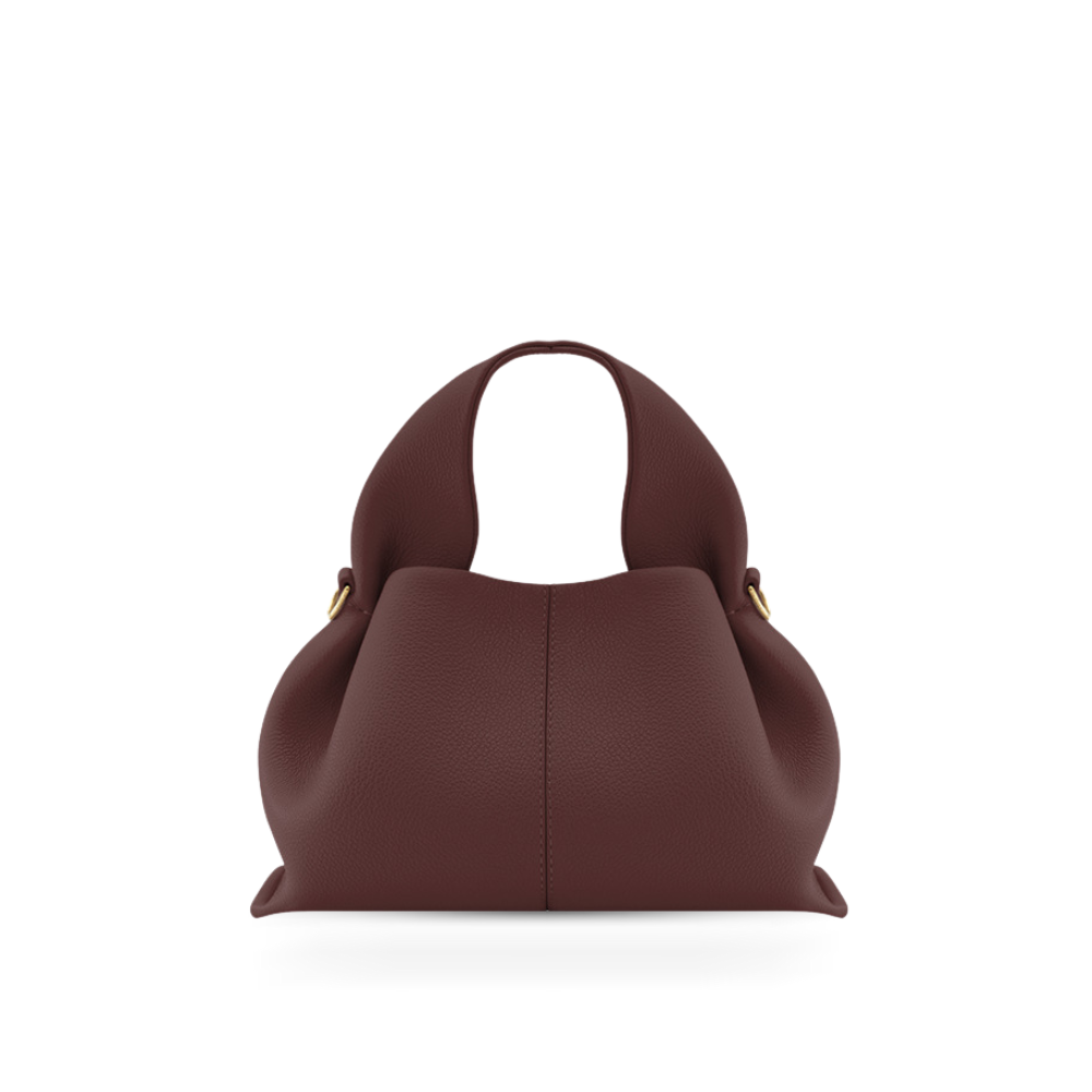 La Vincenza Handbag- burgundy purse front view