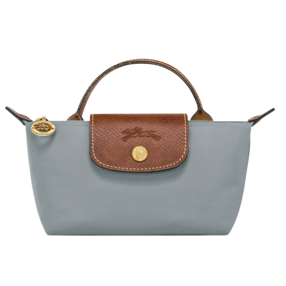 Elan Handbag- Steel grey purse close up