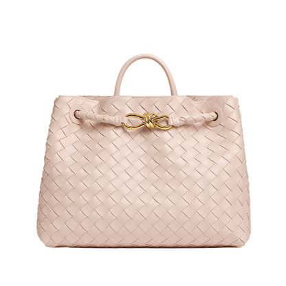 andiamo handbag- pink large purse frontview