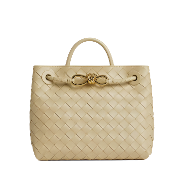 andiamo handbag- small beige purse frontview