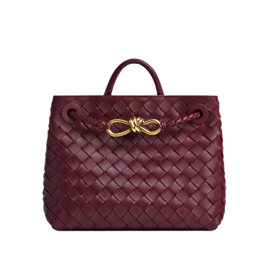 andiamo handbag- small burgundy purse frontview