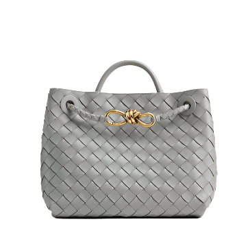 andiamo handbag- small gray purse frontview