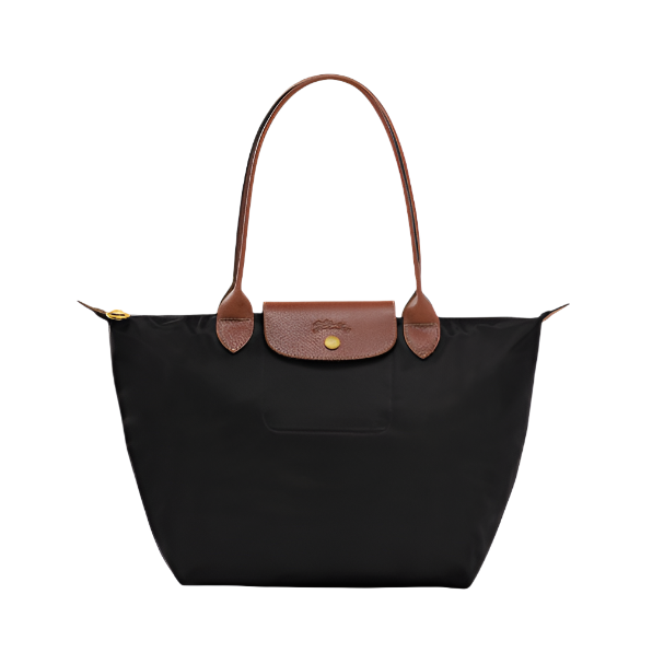 longchamp tote handbag-black purse frontview