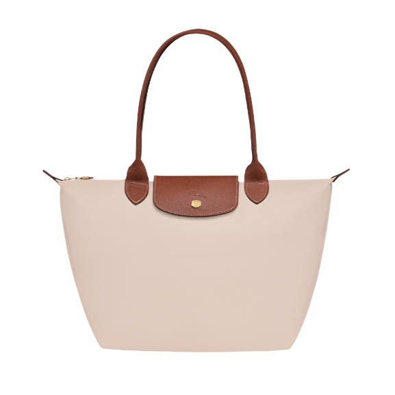 longchamp tote handbag-paperwhite purse frontview