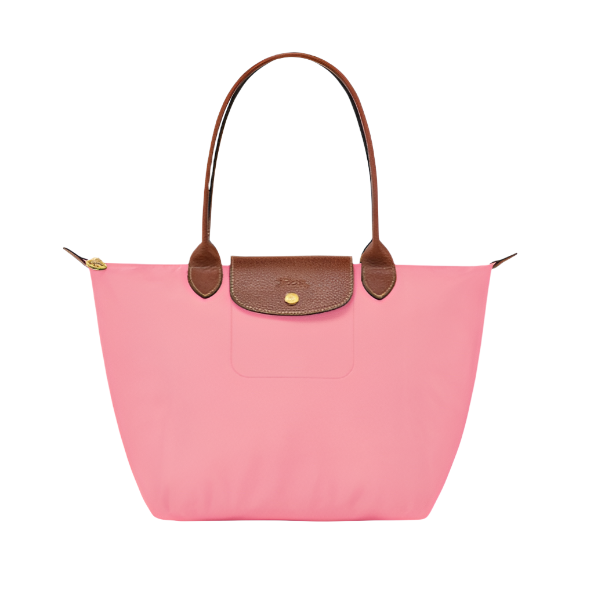 longchamp tote handbag-pink purse frontview