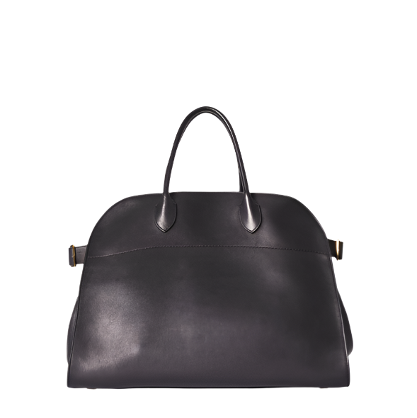 medium margaux handbag- black leather purse front view