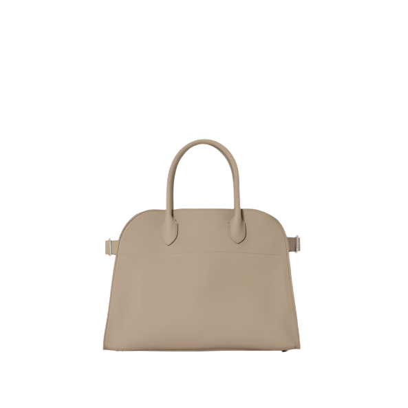 small margaux handbag- taupe leather purse front view