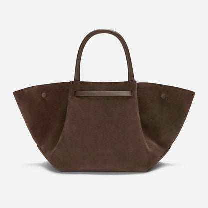 Midi Luxury Handbag - Brown Purse rear view