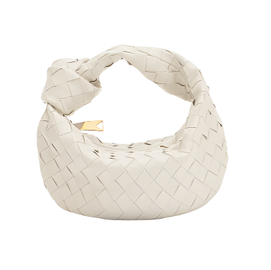 woven handbag mini-white purse frontview